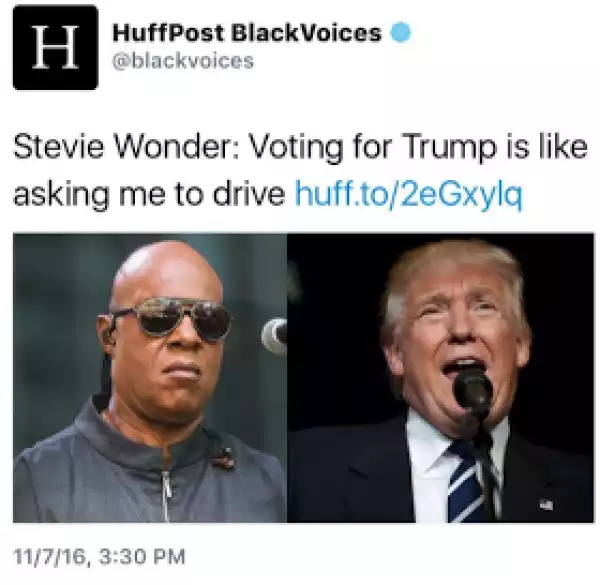 Stevie Wonder throws shade at Donald Trump